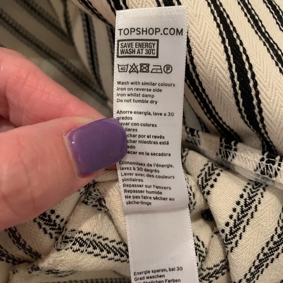 Topshop Striped Faux Wrap Mini Skirt size 8 - Picture 6 of 6